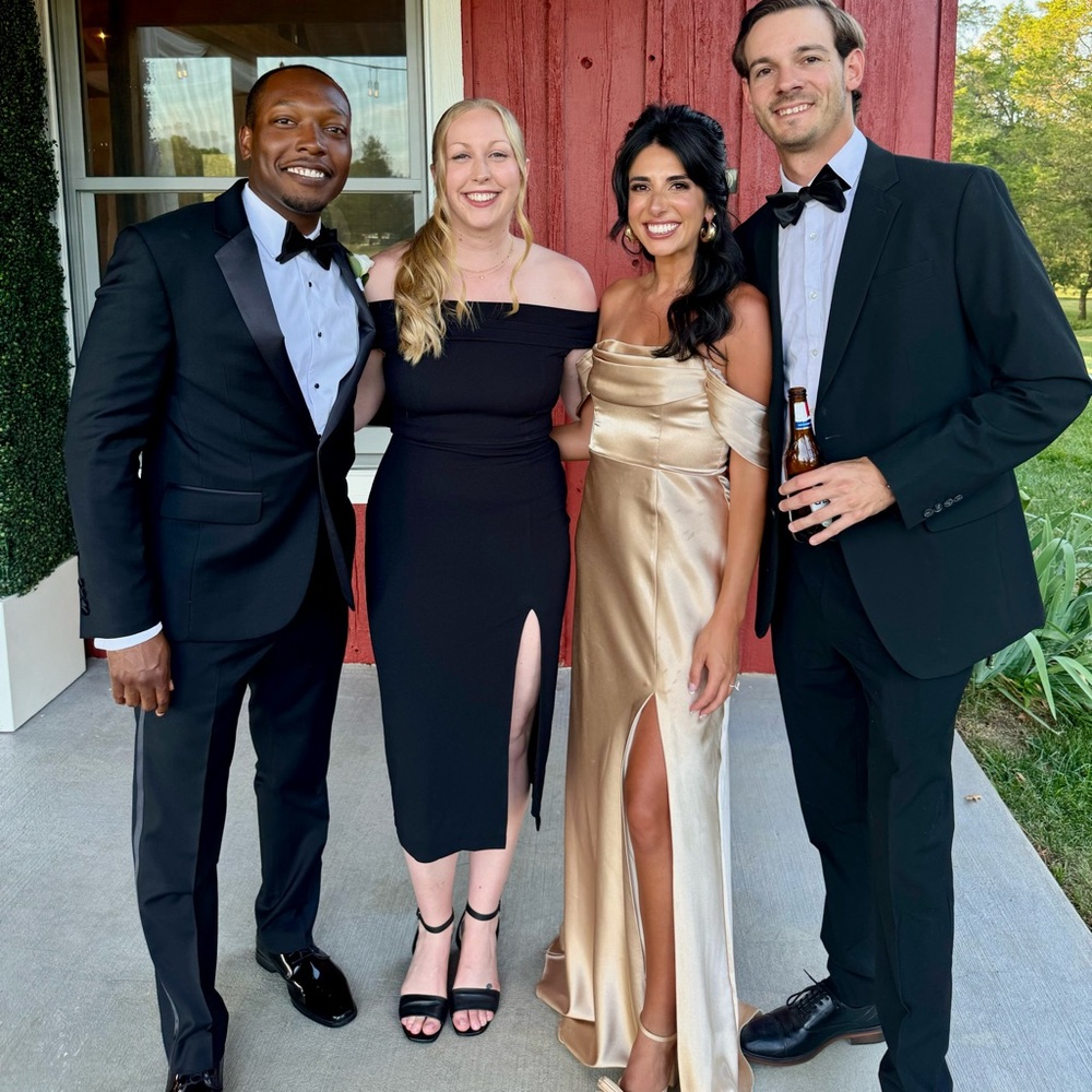 Birdy Grey Gold Off-Shoulder Wedding Dress